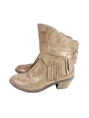 Stevies Ankle Boots Women's 4 Gold Faux Leather